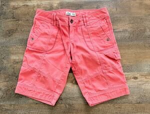Y2K Cargo Bermuda Shorts Salmon Utility Micro Cord LEI Jr 5